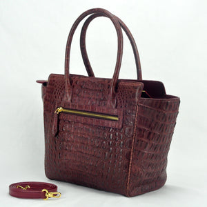 Janet Top handle bag in Caiman Crocodile skin