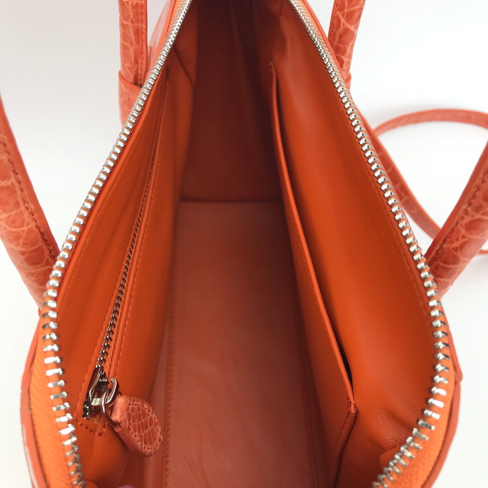 Mini Top Handle Sling-bag in Orange Glazed Crocodile Skin – Lotus Gallery