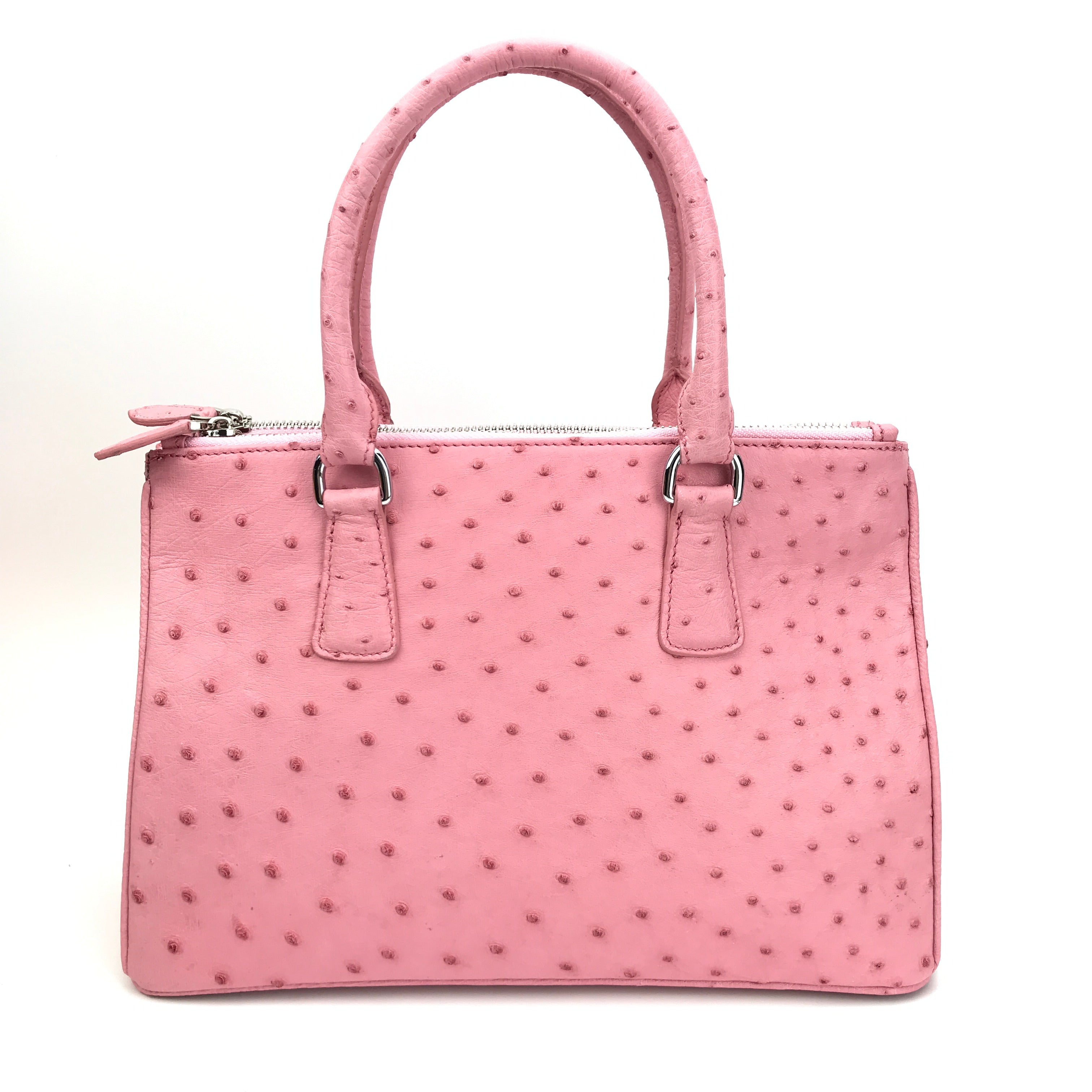 Mona Medium Bag in Powder Pink Ostrich | Cape Cobra